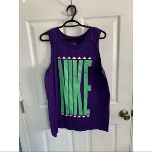 Nike Tank Top Purple Teal Oversized Letters